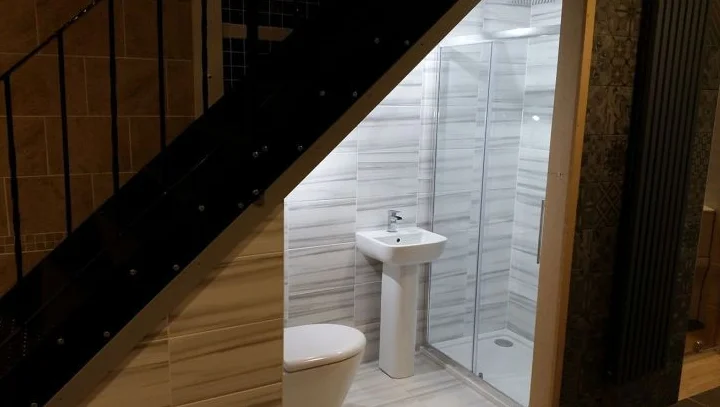 Bathroom under the stairs