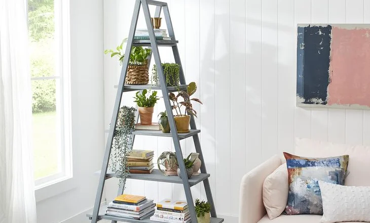 Diy ladder shelves