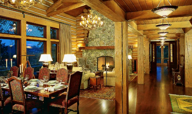 Log cabin interior decor